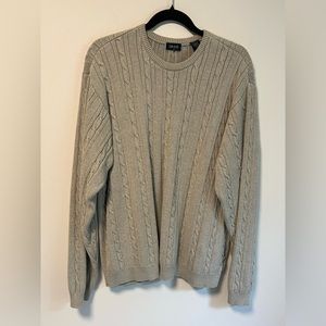 Izod 100% Cotton Crewneck Tan Sweater